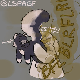 anal anthro big_tail butt_sniffing carrying_another dialogue discomfort duo enjoying_farts fart fart_fetish fart_sniffing farting_in_mouth farting_on_face fluffy fluffy_tail grey_background holding_butt holding_up_other_character male multicolored_body onomatopoeia oral purple_body rimming sex simple_background smelly sniffing sound_effects tail text two_tone_body white_body you_smell_good you_taste_good lspagf big_fat_stinky_unwashed_sweaty_bunny_(lspagf) skunk_(lspagf) lagomorph leporid mammal mephitid rabbit skunk 1:1 absurd_res hi_res