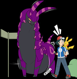 antennae_(anatomy) belly big_belly black_body black_eyes black_hair blue_clothing blue_shirt blue_topwear blush blush_stickers bottomwear bouncing_butt butt clothing extreme_size_difference female female_pred feral feral_pred fingerless_gloves footwear gloves hair handwear hat headgear headwear imminent_vore larger_female larger_feral larger_pred licking licking_lips long_neck male male_prey markings multicolored_body multicolored_clothing multicolored_shirt multicolored_topwear onomatopoeia overweight overweight_female overweight_feral pants pink_markings plant purple_body shirt shoes shrub size_difference sloshing_belly smaller_human smaller_male smile sound_effects street_sign text tongue tongue_out topwear two_tone_clothing two_tone_shirt two_tone_topwear white_clothing white_shirt white_topwear yellow_body yellow_sclera pakaproductions sentinelwinder nintendo pokemon ash_ketchum pandora_(pakaproductions) arthropod generation_1_pokemon generation_5_pokemon human mammal pikachu pokemon_(species) rodent scolipede digital_media_(artwork) hi_res