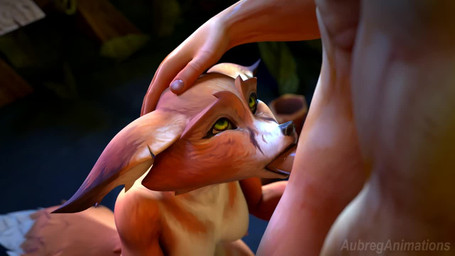 anthro anthro_penetrated bedroom_eyes bodily_fluids breasts deep_throat duo erection face_fucking fellatio female female_on_human female_penetrated fur genital_fluids genitals green_eyes hand_on_leg hand_on_thigh human_on_anthro human_penetrating human_penetrating_anthro human_penetrating_female interspecies irrumatio larger_male looking_at_another looking_at_partner looking_pleasured looking_up male male/female male_penetrating male_penetrating_anthro male_penetrating_female narrowed_eyes nipples nude open_mouth oral oral_penetration orange_body orange_fur penetration penile penis penis_in_mouth saliva seductive sex size_difference smaller_female tail teeth text aubreganimations blizzard_entertainment warcraft canid human mammal vulpera 16:9 3d_(artwork) 3d_animation animated digital_media_(artwork) high_framerate loop no_sound short_playtime video widescreen