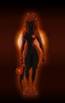 anthro female fire flares macro planet space sun terra_macro aleone shelia demon