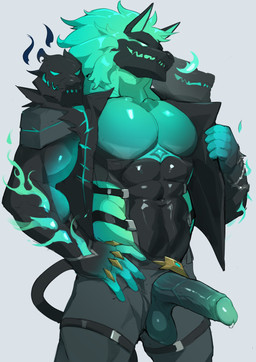 abs anthro balls barazoku biceps big_balls big_muscles big_pecs big_penis bodily_fluids bottomwear clothed clothing dripping erection fangs fingers fluffy fluffy_hair foreskin genital_fluids genitals glans glistening glistening_balls glistening_body glistening_genitalia glistening_penis hair humanoid_genitalia humanoid_penis jacket looking_at_viewer male male_anthro manly muscular muscular_anthro muscular_male pants partially_clothed pecs penis penis_poking_out penis_through_fly precum precum_drip realistic_penis_size retracted_foreskin seductive semi-clothed simple_background solo tail teeth topwear dendryte_axxon epic_games fortnite mythology cerberus_(fortnite) canid canid_demon canine canis demon hellhound mammal mythological_canine mythological_creature absurd_res digital_drawing_(artwork) digital_media_(artwork) hi_res