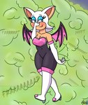 anthro bat_wings blue_eyes blush fart fart_cloud fart_fetish female hyper hyper_fart looking_back membrane_(anatomy) membranous_wings smile solo wings klovs sega sonic_the_hedgehog_(series) rouge_the_bat bat mammal hi_res