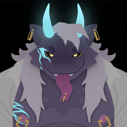 anthro breasts fluffy gold_(metal) hair horn long_hair looking_at_viewer male nipple_piercing nipples overweight overweight_male piercing purple_body seductive smile smirk solo teeth tongue yellow_eyes mythology nintendo pokemon fan_character ghon dragon felid feline generation_1_pokemon gengar hybrid mammal mythological_creature mythological_scalie pokemon_(species) scalie 1:1
