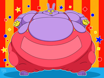 anthro belly big_belly big_cheeks big_moobs blush chubby_cheeks circle clothed clothing fur gloves handwear huge_belly huge_cheeks huge_moobs hyper hyper_belly male moobs morbidly_obese morbidly_obese_anthro morbidly_obese_male obese obese_anthro obese_male overalls overweight overweight_anthro overweight_male purple_body purple_fur red_clothing red_overalls shadow solo square standing star thick_thighs tight_clothing topless topless_male wide_hips yellow_clothing yellow_gloves yellow_handwear yellow_sclera bitterbosc glitch_productions the_amazing_digital_circus jax_(tadc) lagomorph leporid mammal rabbit hi_res