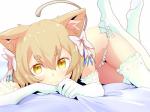 amber_eyes armwear bed_sheet bedding blush brown_hair clothing elbow_gloves femboy gloves hair handwear inner_ear_fluff legwear looking_at_viewer lying male ribbons simple_background solo thigh_highs tuft underwear white_background ishikkoro re:zero ferris_argyle animal_humanoid cat_humanoid felid felid_humanoid feline feline_humanoid humanoid mammal mammal_humanoid 4:3 digital_media_(artwork) hi_res shaded male_(lore)