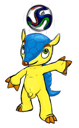 anthro ball balls biped casual_nudity flaccid foreskin genitals male mascot nipples nude penis simple_background small_penis soccer_ball solo standing tribaldragon adidas fifa fuleco armadillo mammal three-banded_armadillo xenarthran colored digital_media_(artwork) sketch source_request