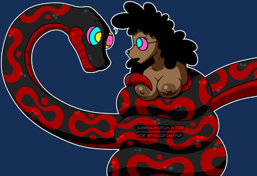 anthro anthro_on_feral areola bestiality black_body black_hair black_scales brown_areola brown_body brown_fur brown_nipples coiling coiling_around_body duo eye_contact eyewear female female_anthro female_on_feral feral fur glasses glistening glistening_areola glistening_nipples hair hypnosis hypnotic_eyes looking_at_another male male/female male_feral male_on_anthro markings mind_control nipples nude nude_anthro nude_female open_mouth outline red_body red_markings red_scales restrained_arms ringed_eyes scales simple_background submissive submissive_anthro submissive_female tail_on_breast transparent_background wearing_glasses white_outline surrealatorium crimson_the_snake cupcake_(pinkcupcakepup) canid canine canis domestic_dog mammal poodle reptile scalie snake 2025 alpha_channel animated hi_res watermark