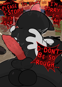 >_< abdominal_bulge ahegao anal anal_penetration animal_genitalia animal_penis anthro anthro_on_anthro anthro_on_bottom anthro_on_top anthro_penetrated anthro_penetrating anthro_penetrating_anthro areola ball_size_difference balls balls_deep big_penis black_areola black_body black_nipples bodily_fluids cum cum_while_penetrated cumshot desert detailed_background dialogue dominant drooling duo ejaculation erection explicitly_stated_nonconsent eyes_closed feline_genitalia feline_penis forced genital_fluids genitals hand_on_moob head_tilted_back intraspecies larger_anthro larger_dom larger_male long_penis looking_pleasured lying lying_on_ground male male/male male_on_bottom male_on_top male_penetrated male_penetrating male_penetrating_male moan moobs nipple_fetish nipple_play nipples on_back on_bottom on_ground on_top orgasm outside_sex penetration penile penile_penetration penile_spines penis penis_in_ass pink_tongue rape reverse_cowgirl_position saliva saliva_on_face saliva_on_tongue sex shaking size_difference smaller_anthro smaller_male smaller_penetrated speech_bubble spread_legs spreading talking_to_another talking_to_partner text thick_penis throbbing throbbing_penis tongue tongue_out trembling crushpepper mewgenics gambit_(mewgenics) zodiac_(mewgenics) domestic_cat felid feline felis mammal digital_drawing_(artwork) digital_media_(artwork) english_text hi_res