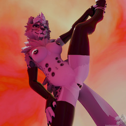 abstract_background anthro armwear belly_nipples blue_body blue_fur breasts clitoris clitoris_piercing clothing ear_piercing elbow_gloves eyebrow_piercing facial_piercing fangs female flexible fur genital_piercing genitals gloves green_eyes grey_body grey_fur handwear holding_leg industrial_piercing industrial_piercing_ladder labia_piercing latex latex_armwear latex_clothing latex_elbow_gloves latex_gloves latex_handwear latex_legwear latex_stockings legwear leopard_spots looking_at_viewer low-angle_view mostly_nude multi_nipple navel navel_piercing nipple_piercing nipples nose_piercing nose_ring one_leg_up piercing presenting presenting_vulva purple_body purple_fur purple_nipples purple_vulva raised_leg ring_piercing sabertooth_(anatomy) solo splits spots spread_legs spreading standing stockings stretching tail teeth vertical_splits vulva vulva_piercing white_body white_fur somesnowleopard felid mammal pantherine snow_leopard 1:1 3d_(artwork) absurd_res blender_(artwork) blender_eevee_(artwork) digital_media_(artwork) hi_res watermark