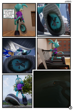 5_toes anthro bodily_fluids clothing dialogue duo extreme_size_difference feet foot_fetish foot_focus foot_play humanoid_feet inside_clothing inside_shoe inside_sock insole low-angle_view male male/male male_anthro micro plantigrade size_difference soles speech_bubble sweat sweaty_feet text toes trampling trapped_in_clothing trapped_in_shoe trapped_in_sock feetymcfoot sega sonic_the_hedgehog_(series) leo_(feetymcfoot) sonic_the_hedgehog domestic_cat eulipotyphlan felid feline felis hedgehog mammal 3d_(artwork) absurd_res comic digital_media_(artwork) english_text hi_res