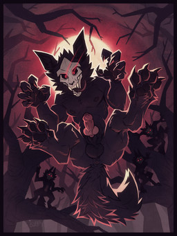 animal_genitalia animal_penis anthro anus balls being_watched black_body black_border black_fur bone border canine_genitalia canine_penis cheek_tuft claws darkened_balls darkened_genitalia darkened_sheath dewclaw erection excited facial_tuft falling fangs feet finger_claws fluffy fluffy_paws fluffy_tail forest forest_background full_moon fur genitals glowing glowing_eyes group half-erect jumping knot knot_root knotted_penis looking_at_another looking_at_viewer low-angle_view male moon nature nature_background neck_tuft nipples nude open_mouth outdoor_nudity outside pawpads penis penis_tip perineum plant pointy_ears pounce red_eyes sharp_teeth sheath sheath_slit silhouette skull skull_head solo_focus tail teeth toe_claws tongue tongue_out tree tuft buyo_(artist) canid canine mammal skulldog_(species) werecanid werecanine werecreature 2025 3:4 digital_media_(artwork) hi_res