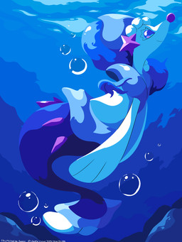 ambiguous_gender blue_eyes blue_hair bubble eyelashes feral gem hair looking_at_viewer pearl_(gem) smile solo split_form starfish_(accessory) tail underwater water white_body sleepy_sealion nintendo pokemon aquatic asterozoan echinoderm generation_7_pokemon pokemon_(species) primarina starfish 2026 3:4 absurd_res dated hi_res signature