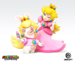 5_fingers anthro arms_bent armwear blonde_hair blue_ear_piercing blue_eyes bottomless bottomless_anthro bottomless_female breasts cellphone closed_smile clothed clothed_female clothing crouching crown dress duo ear_piercing elbow_gloves electronics eyelashes featureless_crotch female female_anthro female_human fingers flat_chested fur gem gesture gloves hair hand_gesture hand_pawpads handwear headgear holding_cellphone holding_object holding_phone light lips logo long_ears long_hair mitten_hands mouth_closed multicolored_body narrowed_eyes noseless open_mouth open_smile pawpads phone piercing pink_clothing pink_dress pink_lips pink_shirt pink_topwear princess royalty ruby_(gem) sapphire_(gem) shirt short_legs simple_background smile squint straight_arms taking_picture taking_selfie tan_body tan_eyelids tan_pawpads tan_skin text title topwear two_tone_body v_sign white_armwear white_background white_body white_clothing white_elbow_gloves white_fur white_gloves white_handwear jean-baptiste_raimbault mario_bros mario_plus_rabbids_kingdom_battle nintendo raving_rabbids rayman_(series) ubisoft princess_peach rabbid_peach human lagomorph mammal rabbid 2021 3d_(artwork) absurd_res adobe_photoshop_(artwork) autodesk_maya_(artwork) colored crossover digital_media_(artwork) english_description english_text hi_res lighting official_art shaded