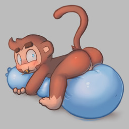 all_fours anthro ass_up balloon balloon_fetish balloon_popping balls blue_balloon blue_eyes blush bubble_butt butt dart genitals grey_background hug hugging_object inflatable male object_in_mouth perineum simple_background solo tail young young_anthro young_male badipoki bloons_tower_defense ninja_kiwi dart_monkey_(bloons) haplorhine mammal monkey primate 1:1 absurd_res digital_media_(artwork) hi_res
