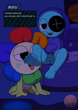 balls bodily_fluids clothing duo erection feet flower foot_fetish foot_focus genitals hat headgear headwear male male/male nightcap penis plant saliva tapering_penis text young tirildraws_(artist) blushcrunch_studio dandy's_world roblox astro_(dandy's_world) dandy_(dandy's_world) animate_inanimate elemental_creature flora_fauna flower_creature humanoid toon_(dandy's_world)