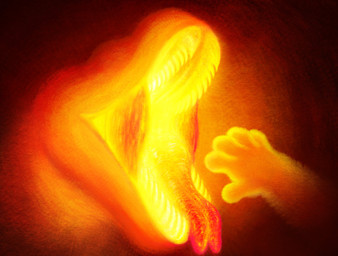 ambiguous_gender anthro apode disembodied_hand duo fur glowing legless open_mouth serpentine teeth tongue warm ink-the-artist draconcopode naga invalid_tag 2025 hi_res