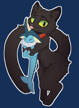 anthro black_body black_eyebrows black_eyes black_fur black_inner_ear_fluff black_nose black_tail blep blue_body blue_tail cheek_tuft collar duo eyebrows eyes_closed facial_tuft fangs feral fur green_sclera holding_another inner_ear_fluff long_tail looking_at_viewer male multicolored_body navel outline pawpads paws pink_nose pink_pawpads red_collar simple_background smile standing tail tan_body teeth tongue tongue_out transparent_background tuft white_outline minzemilk nintendo pokemon happy_(lobotodoc) domestic_cat eeveelution felid feline felis generation_1_pokemon mammal pokemon_(species) vaporeon 2024 alpha_channel hi_res