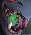 anthro bodily_fluids dripping duo fangs forked_tongue goo_drip imminent_vore male male/male male_pred male_prey mouth_shot muscular muscular_male open_mouth oral_vore purple_body purple_flesh red_eyes saliva saliva_on_face saliva_on_tongue saliva_string simple_background size_difference slime submissive teeth tongue tongue_out vore worried worried_face worried_look blablasaur mythology devourer_(razor_koopa) dominick_(shadowyoshizero) dragon goo_creature goo_dragon mythological_creature mythological_scalie scalie digital_media_(artwork) hi_res