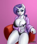 anthro anthrofied bathrobe big_breasts bra breasts cleavage clothed clothing colored_nails eyeshadow female horn makeup nails panties purple_bathrobe purple_clothing purple_robe robe sitting solo thick_thighs underwear zachc friendship_is_magic hasbro my_little_pony mythology rarity_(mlp) equid equine mammal mythological_creature mythological_equine unicorn 5:6 hi_res