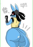 anthro balls big_balls big_butt big_penis butt darkdemon74x femboy femboy/femboy generation_4_pokemon genitals lucario male nintendo penis pokemon pokemon_(species) pokemorph solo