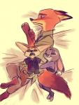 anthro clothed clothing female fur group male ydk1226 disney zootopia finnick_(zootopia) judy_hopps nick_wilde canid canine fennec_fox fox lagomorph leporid mammal rabbit red_fox true_fox