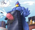 abs avian balls biceps big_muscles big_penis bird black_nose blue_body blue_eyes brown_fur building canine cum cumshot erection falco_lombardi fangs feathers fox fox_mccloud fur gay green_eyes grey_fur grin group hair humanoid_penis macro male masturbation muscles mutual_masturbation nintendo nude open_mouth orgasm pecs penis pose presenting red_eyes sheath sitting smile standing star_fox tan_fur teeth thick_penis toned tongue vein video_games white_fur white_hair wmruckwr wolf wolf_o'donnell
Rating: Explicit
Score: 2
User: togepi1125
Date: November 26, 2013