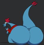 anthro big_butt blue_body butt butt_focus clothed clothing female huge_butt hyper hyper_butt looking_back solo tail thick_thighs ugly_sweater wide_hips gamerfan6219 disney wander_over_yonder sylvia_(wander_over_yonder) alien zbornak