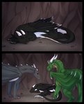 cave eastern family female feral fluffy fur group happy love male relationship scales smile tail teeth tomush european_mythology mythology azura_(loneguardian) fynxi dragon mythological_creature mythological_scalie scalie western_dragon together_(disambiguation) absurd_res hi_res