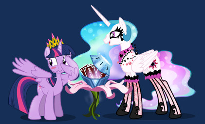 blush case clothing collar crown duo embarrassed feathered_wings feathers female flower fur gold_(metal) hair headgear heart_symbol hiding horn jewelry legwear looking_away makeup multicolored_hair necklace plant purple_body purple_eyes purple_fur purple_hair ribbons simple_background sparkles stockings ticket transparent_background two_tone_hair wings pixelkitties friendship_is_magic hasbro my_little_pony mythology princess_celestia_(mlp) twilight_sparkle_(mlp) equid equine mammal mythological_creature mythological_equine winged_unicorn 2014 alpha_channel