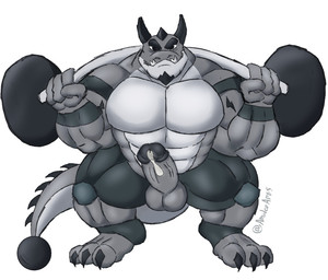 abs anthro arm_tattoo armband aroused aroused_face aroused_male aroused_smile athletic_wear balls barazoku bedroom_eyes biceps big_muscles big_pecs black_body black_eyes black_facial_hair black_goatee black_hair black_scales bodily_fluids bottomwear claws clothed clothing cocky cocky_grin crouching deadlift dripping dumbbell erection exercise exercise_clothes exercise_clothing exercise_equipment exercise_gear facial_hair fangs flexing flexing_bicep flexing_both_biceps flexing_muscles flexing_pecs flirting flirting_look flirting_with_viewer footwear genital_fluids genitals goatee grey_armband grey_body grey_bottomwear grey_clothing grey_footwear grey_knee_pads grey_scales grey_shoes grey_shorts grey_wristband grin grinning_at_viewer gym gym_bottomwear gym_shorts hair horn huge_muscles inviting inviting_to_sex inviting_viewer jock knee_pads leaking_precum looking_at_viewer looking_pleasured male manly multicolored_body multicolored_scales muscular muscular_anthro muscular_arms muscular_male muscular_thighs narrowed_eyes offering_sex offering_to_viewer open_bottomwear open_clothing open_shorts pecs penis penis_poking_out pose precum precum_drip precum_on_own_penis precum_on_penis presenting presenting_body presenting_penis scales seducing_viewer seductive shoes shorts showing_off_muscles simple_background smile smiling_at_viewer smirk smirking_at_viewer solo standing tattoo teeth thick_arms thick_thighs toeless_footwear toeless_shoes topless topless_anthro topless_male tough_guy vein veiny_penis weightlifting weights white_background white_body white_scales workout workout_clothing workout_equipment workout_outfit wristband amideo mythology dragon mythological_creature mythological_scalie reptile scalie hi_res