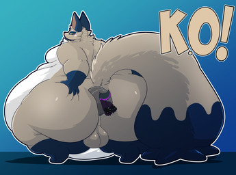 anal anal_vore anthro anus backsack balls big_butt big_tail butt genitals male obese overweight puffy_anus tail vore cirothicc nintendo pokemon canid canine fox generation_8_pokemon mammal nickit pokemon_(species) hi_res