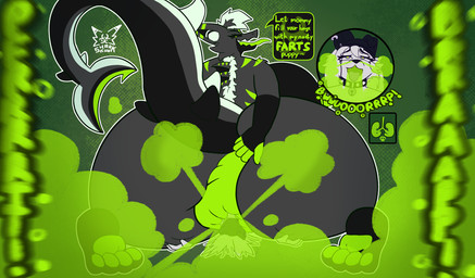 amused anal anthro anus beanie big_breasts big_butt black_body bodily_fluids breasts burping_fart butt clothing dominant duo facesitting fart fart_cloud fart_fetish fart_sniffing farting_in_mouth farting_on_another farting_on_face female female/female fin fur green_fart_cloud hair hat hazard_symbol headgear headwear huge_breasts huge_butt hyper lung nipples nude oral organs pawpads paws puffy_anus purple_hearts rimming sex simple_background sitting sitting_on_another smile smirk smirking_at_another sniffing sound_effects symbol tail teeth text thick_thighs white_body wide_hips sharkskunk juniper_(sharkskunk) purple_gas_wolf aquatic canid canine canis fish hybrid mammal mephitid shark skunk wolf digital_media_(artwork) english_text hi_res widescreen