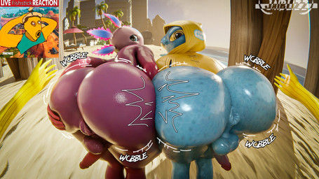 anthro anus anus_peek balls beach big_butt blue_body blue_sclera bottomless bros_being_bros butt clashing clothed clothing femboy genitals group holding_butt huge_butt huge_hips inviting inviting_to_sex live looking_at_viewer looking_back male male/male onomatopoeia outside penis pink_body presenting presenting_anus public rear_view seductive shaking_butt sound_effects stretching_arms surprised take_your_pick text topwear topwear_only trio wide_hips yellow_clothing yellow_sclera jaiblizz epic_games fortnite axo_(fortnite) fishstick_(fortnite) squibbly_(fortnite) amphibian aquatic axolotl cephalopod coleoid decapodiform fish mole_salamander mollusk salamander squid 16:9 blender_(artwork) digital_media_(artwork) hi_res meme reaction_image widescreen