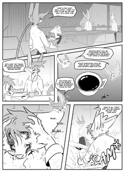 anthro blood bodily_fluids clothed clothing dialogue ear_piercing group hairless inner_ear_fluff inside male ocular_prosthetic piercing prosthetic prosthetic_arm prosthetic_limb simple_background speech_bubble surgical_suture tattoo tears text tuft kifyun2 anton_(undying_void) benjamin_(undying_void) joseph_(undying_void) tatsuo_kimura canid canine domestic_cat felid feline felis fox hairless_cat mammal sphynx_(cat) absurd_res black_and_white comic english_text hi_res monochrome