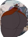 anthro big_butt butt looking_back male medieval_clothing overweight overweight_anthro overweight_male presenting presenting_hindquarters solo tail thick_thighs sunflower_fox disney robin_hood_(disney) sheriff_of_nottingham canid canine canis mammal wolf hi_res