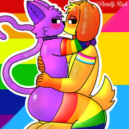 anthro arm_warmers arms_around_partner armwear blush clothing collar duo fluffy fur glistening glistening_body hand_on_hip kiss_on_lips kissing legwear lgbt_pride male male/male multicolored_clothing multicolored_legwear multicolored_thigh_highs nude nude_anthro orange_body orange_fur penetration penile penile_penetration purple_body purple_fur rainbow_clothing rainbow_legwear rainbow_thigh_highs simple_background thigh_highs frosty_risk lgbt_pride_month mob_entertainment poppy_playtime smiling_critters catnap_(poppy_playtime) dogday_(poppy_playtime) canid canine canis domestic_cat domestic_dog felid feline felis mammal