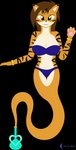 anthro black_stripes bra bracelet brown_hair clothed clothing countershading fangs female floating gesture gold_(metal) gold_jewelry hair heart_symbol inner_ear_fluff jewelry looking_at_viewer midriff orange_body orange_eyes panties pawpads paws purple_bra purple_clothing purple_panties purple_underwear simple_background skimpy smile solo strapless_bra strapless_clothing strapless_underwear stripes tan_body tan_countershading teeth transparent_background tuft underwear vase waving parclytaxel tori_taxel felid genie mammal pantherine tiger 2021 absurd_res alpha_channel hi_res signature