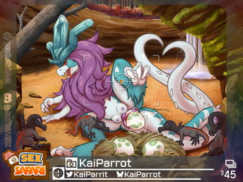 animal_genitalia animal_vulva breasts camera_hud canine_genitalia canine_vulva egg female feral genitals group hidden_camera interspecies interspecies_pregnancy male male/female nipples open_mouth oviposition pokemon_egg pregnant pregnant_female vulva kaiparrot mythology new_pokemon_snap nintendo pokemon pokemon_snap prof_blanc's_sex_safari ancient_pokemon generation_7_pokemon generation_9_pokemon mythological_creature paradox_pokemon pokemon_(species) salandit walking_wake absurd_res hi_res huge_filesize