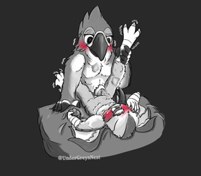 air_puff anal anal_orgasm anal_penetration animal_genitalia anthro anthro_on_anthro anthro_penetrated anthro_penetrating anthro_penetrating_anthro back_wings beak bed bed_sheet bedding black_background blush bodily_fluids canon_x_oc cheek_tuft chest_tuft clenching_fist cum cum_on_belly cum_on_body cum_on_face cum_while_penetrated cumshot curling_talons curling_toes digitigrade duo ejaculation eye_contact facial_tuft feather_hands feather_markings feather_tuft feathers feet from_front_position furniture genital_fluids genitals hand_on_bed hand_on_face hands-free holding_leg looking_at_another looking_pleasured lying male male/male male_on_bottom male_on_top male_penetrated male_penetrating male_penetrating_male markings motion_lines muscular muscular_male on_back on_bottom on_top one_eye_obstructed open_beak open_mouth orgasm penetration penile penile_penetration penis penis_in_ass penis_on_belly sex shaking shaking_legs shaking_orgasm sheath simple_background slim_male spread_wings standing table_lotus_position talon_hands talons tapering_penis text toes tongue tremble_spikes tuft wings undergreysnest breath_of_the_wild dungeons_and_dragons hasbro nintendo the_legend_of_zelda wizards_of_the_coast kass_(tloz) klaus_dawntalon_(undergreysnest) aarakocra_(dnd) avian bird coraciiform kingfisher kookaburra rito artist_name digital_drawing_(artwork) digital_media_(artwork) hi_res monochrome watermark