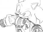 anthro bodily_fluids bodysuit clothing clothing_grab disembodied_hand duo gloves handwear male skinsuit surprise sweat sweatdrop tight_clothing zipper kalk427 sega sonic_adventure sonic_the_hedgehog_(series) sonic_the_hedgehog eulipotyphlan hedgehog mammal 4:3 hi_res monochrome sketch