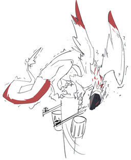 all_fours ambiguous_gender bodily_fluids claws feral fur furred_wings hunched_over markings pawpads paws raised_wings red_markings robotic scared screen screen_eyes screen_face shaking solo spread_wings sweat sweatdrop tail tail_tuft tapering_tail trembling tuft utility_pole white_body white_fur wings gagaga_ram mythology dragon furred_dragon furred_scalie mythological_creature mythological_scalie scalie hi_res
