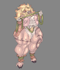 accessory anthro areola big_areola big_breasts big_butt big_nipples blonde_hair braided_hair breast_squish breasts butt clothed clothing ear_piercing female fur hair hair_over_eyes headband holding_object hooves horseshoe huge_areola huge_butt huge_nipples huge_thighs hyper hyper_areola hyper_nipples lasso markings messy_hair multicolored_body multicolored_fur muscular muscular_female nipple_piercing nipples panties partially_clothed piercing pink_areola plant pubes simple_background solo squish standing thick_thighs tribal tribal_markings underwear vines wide_hips womb_tattoo oxart butterscotch_(void_dew) deer mammal absurd_res hi_res