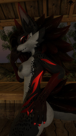 anthro areola big_breasts black_areola black_nipples bottomwear breasts butt clothing detailed_background eyeliner female freckled_arms freckled_breasts freckled_butt freckled_chest freckled_face freckled_legs freckled_shoulders freckles highlights_(coloring) hot_spring makeup markings nipples red_eyeliner red_eyes red_highlights solo tail water wet wet_body hound_helldan mythology jennifer_(hound_helldan) canid canid_demon canine demon hellhound hybrid mammal mythological_canine mythological_creature novabeast 3d_(artwork) 4k 9:16 absurd_res blender_(artwork) digital_media_(artwork) hi_res watermark widescreen