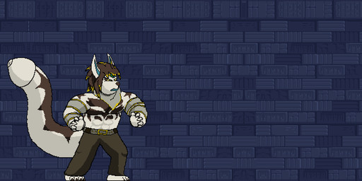 anthro armband belt bottomwear brown_hair cell_tail clothing fist hair male muscular muscular_anthro muscular_male open_hands pants pointy_ears solo spinning tattoo turning_around anzeray tribal_hunter bartleby animated digital_media_(artwork) pixel_(artwork) pixel_animation