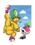 anthro big_breasts breasts camera clothing eyelashes female footwear genitals hat headgear headwear huge_breasts navel nipples non-mammal_breasts non-mammal_navel non-mammal_nipples presenting presenting_pussy pussy shell shell-less shoes solo spreading lordstevie mario_and_luigi_(series) mario_bros nintendo kylie_koopa koopa koopa_troopa scalie 2010