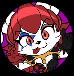 alpha_channel bodypaint checkered checkered_clothing clothing face_paint female fur gloves handwear in_heat_(game) lagomorph leporid makeup mammal monsterbox pattern_clothing poppi_(in_heat) rabbit red_eyes skullzlatte solo tongue tongue_out white_body white_fur