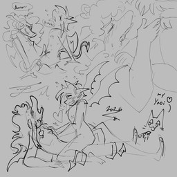 anthro blush bodily_fluids breath cowgirl_position drooling duo female from_front_position frottage making_out male male/male moan on_bottom on_top panting penetration penile penile_penetration penises_touching saliva sex sweat t4t tribadism vaginal petramcbiteybite fromage_(petramcbiteybite) sommeil_(petramcbiteybite) demon imp 1:1 hi_res monochrome trans_(lore) trans_man_(lore)