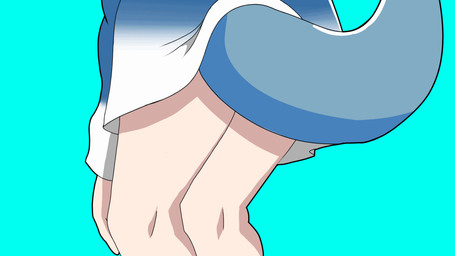 bite_mark bite_taken blue_background blue_clothing blue_eyes butt clothed clothing dancing eyebrows eyelashes female fin hair looking_at_viewer looking_through looking_through_legs multicolored_clothing notched_fin notched_tail open_mouth open_smile pink_tongue rear_view scar shark_tail sharp_teeth simple_background smile solo surgical_suture tail tail_scar teeth tongue two_tone_clothing white_clothing alice_lewis hololive hololive_en vtuber gawr_gura animal_humanoid aquatic aquatic_humanoid fish fish_humanoid humanoid shark_humanoid 16:9 2022 animated frame_by_frame widescreen