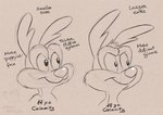 anthro cheek_tuft comparison facial_tuft fluffy_ears fluffy_eyebrows male smile smiley_face solo tuft young young_anthro adriano_berjillos tiny_toon_adventures tiny_toons_looniversity warner_brothers calamity_coyote canid canine canis coyote mammal