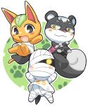 anthro bandage blush featureless_crotch featureless_feet featureless_hands feet female food fruit glowing glowing_eyes group leaf looking_at_viewer orange_(fruit) orange_eyes plant kamijou_shoutarou animal_crossing nintendo lucky_(animal_crossing) tangy_(animal_crossing) tasha_(animal_crossing) canid canine canis domestic_cat domestic_dog elemental_creature felid feline felis flora_fauna food_creature living_fruit mammal mummy rodent sciurid tree_squirrel undead 5:6